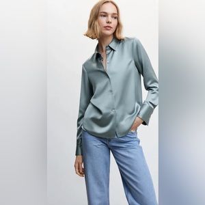 Mango satin buttoned shirt size m
